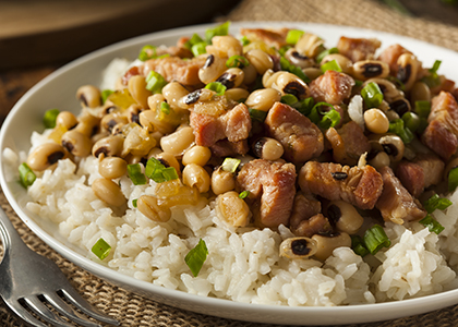 Homemade Southern Hoppin John with Rice and Pork