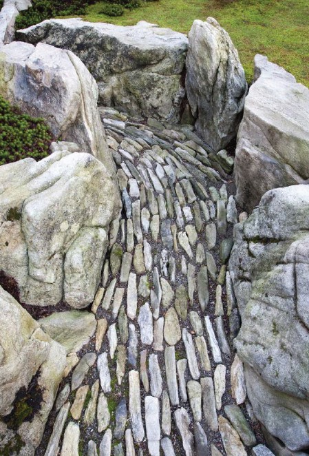 Rocks and stones in a dry stone garden