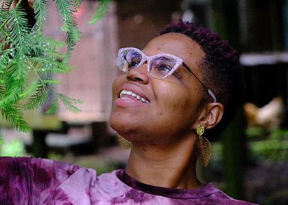 Colah looking at tree