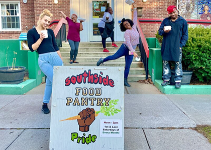 kids in front of Southside community center.