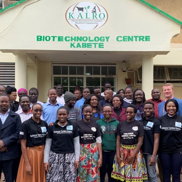 staff at the Kenya Children’s Science Center gather after workshop