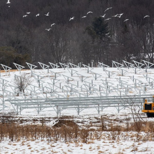 Construction underway at the Cascadilla Community Solar Farm at Cornell