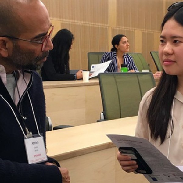 Ashish Gadnis discusses the societal benefits of blockchain with Lucy Yang