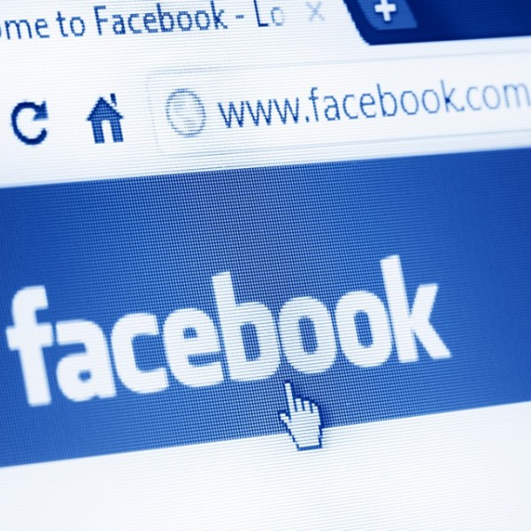 Facebook site on computer browser