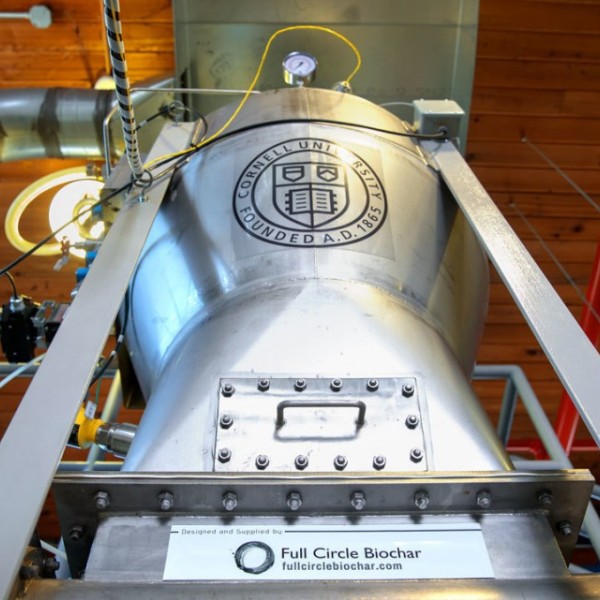 Shot of the pyrolysis kiln from below