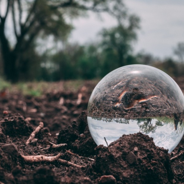 water droplet in soil
