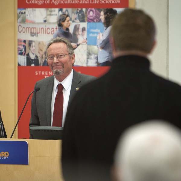 Richard Ball addresses a question from an audience member 