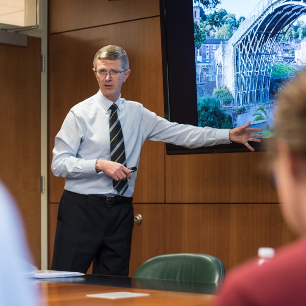 Man gives presentation