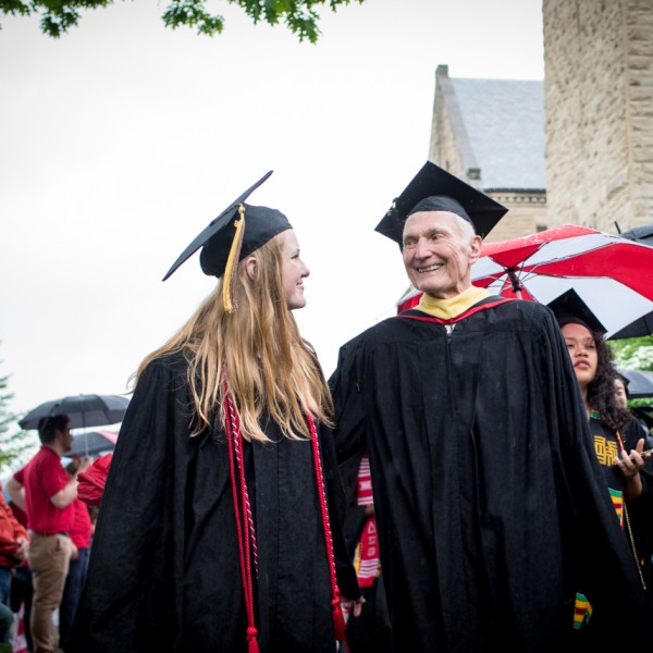 Herb Doig and his granddaughter at graduation