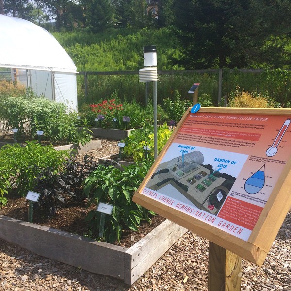 The entrance of the Climate Change Demonstration Garden