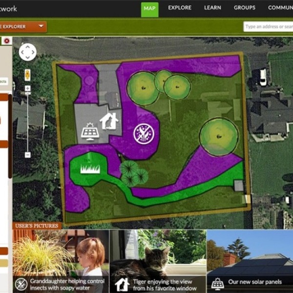 Screenshot showing a map of a neighborhood 