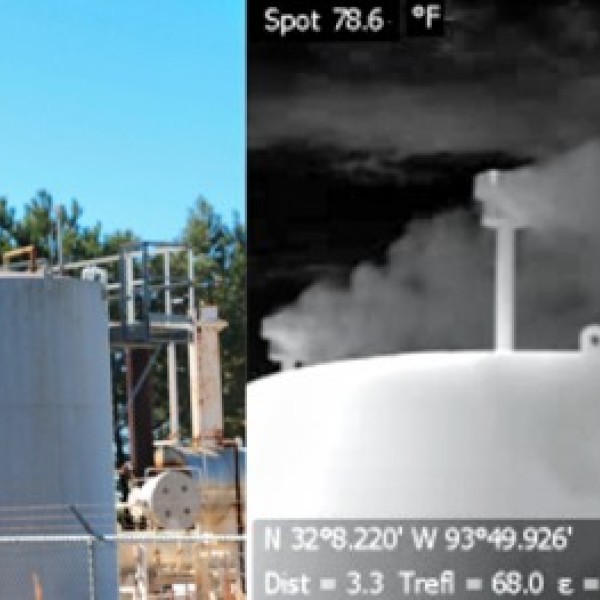 Images of two kinds of natural gas storage tanks 
