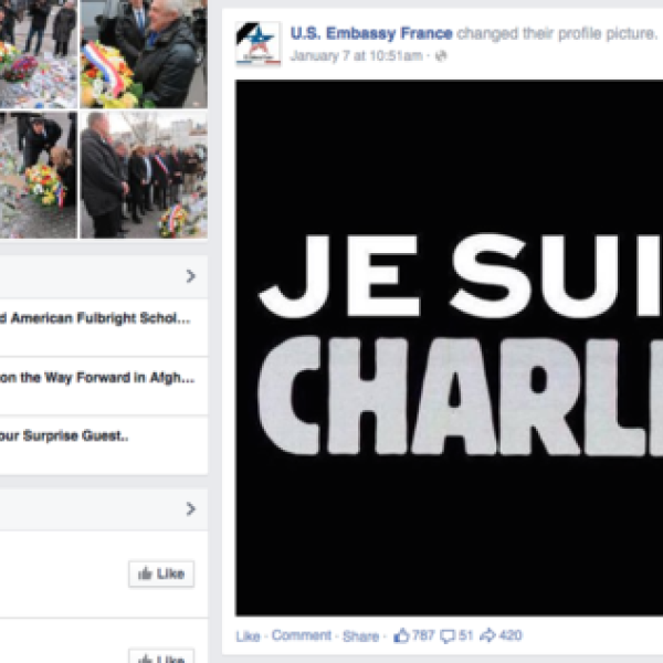 A screenshot of a "Je Suis Charlie" photo on Facebook