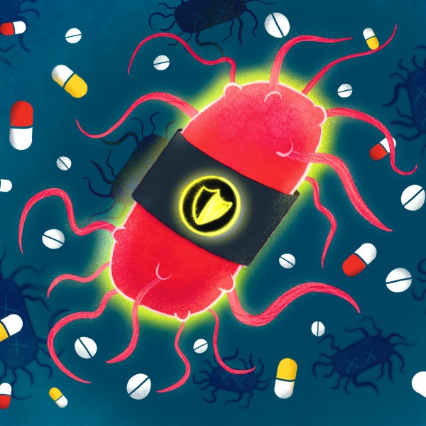 an artist's interpretation of a powerful, antibiotic resistant gene