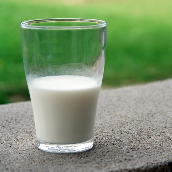 A glass of milk