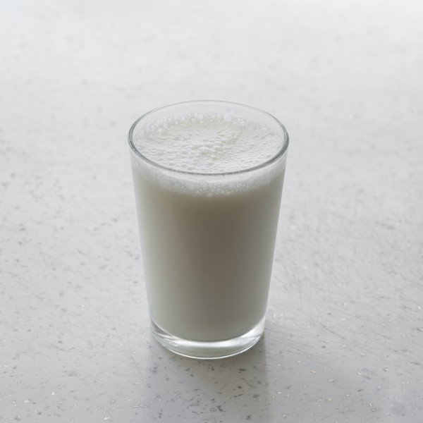 a glass of white milk