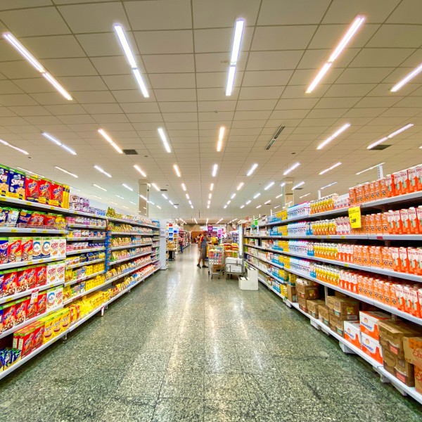An aisle in the grocery store