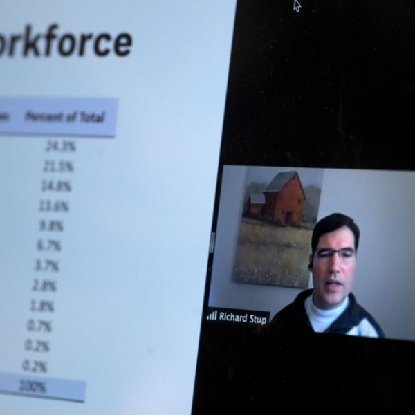 Richard Stup presenting virtually 