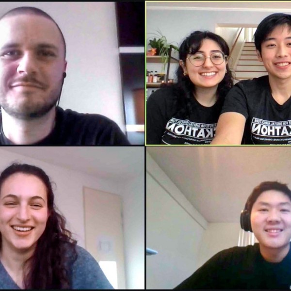 Zoom screen shot of the winners