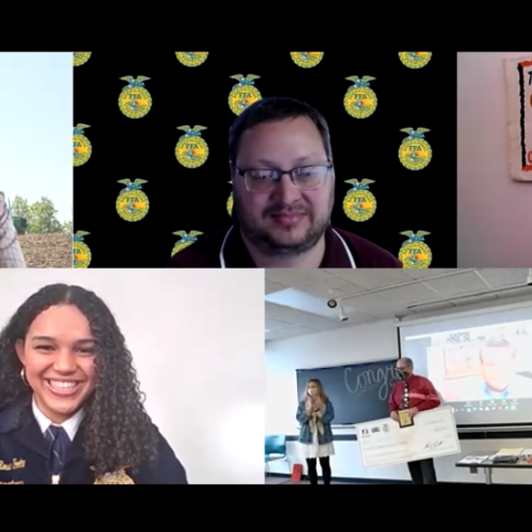 Virtual ceremony with five video feeds of award presentation