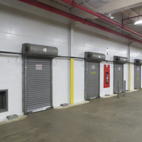 Food storage facility roll-up doors.