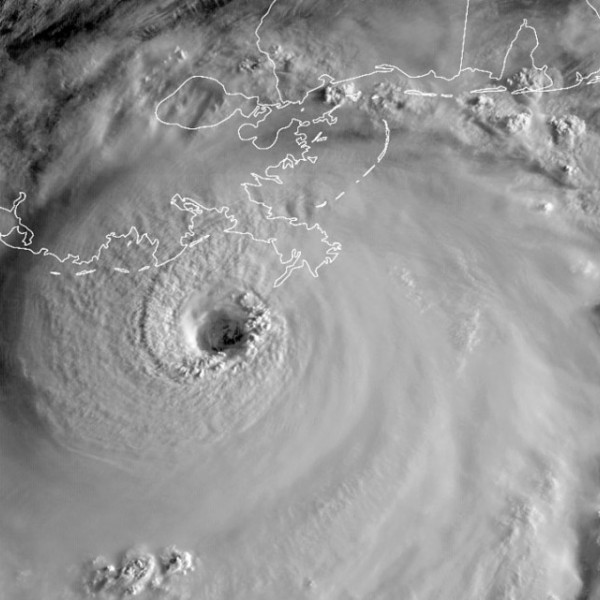 An aerial view of a hurricane 