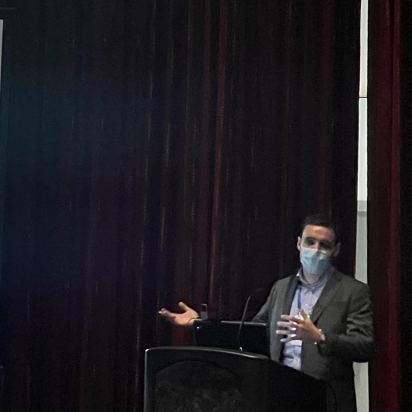 Agustin Olivo presenting at the annual meeting