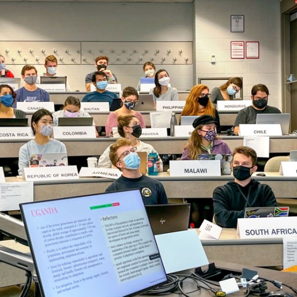 Students in a classroom.
