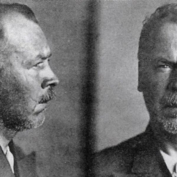 A mugshot of Nikolai Vavilov
