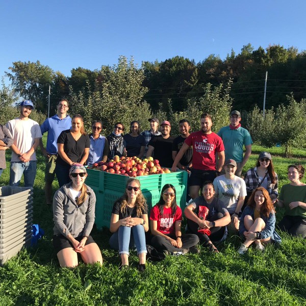 SAGES officers pose after apple picking