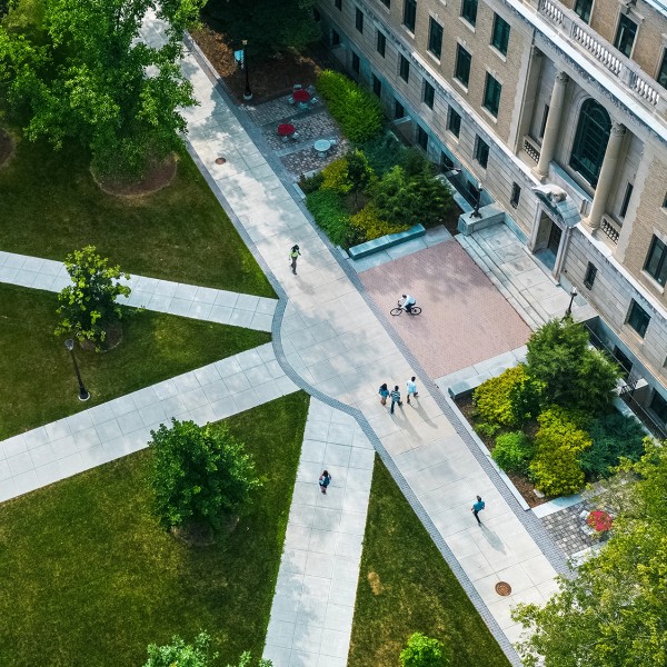 Aerial view of Cornell campus
