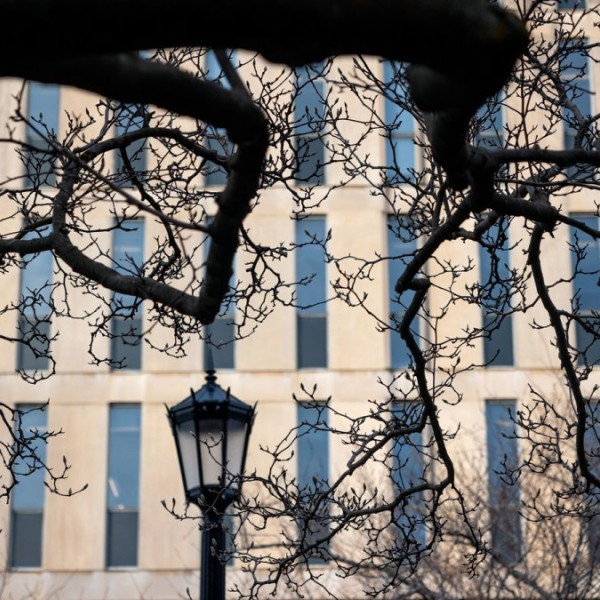 A Cornell building on campus in the winter
