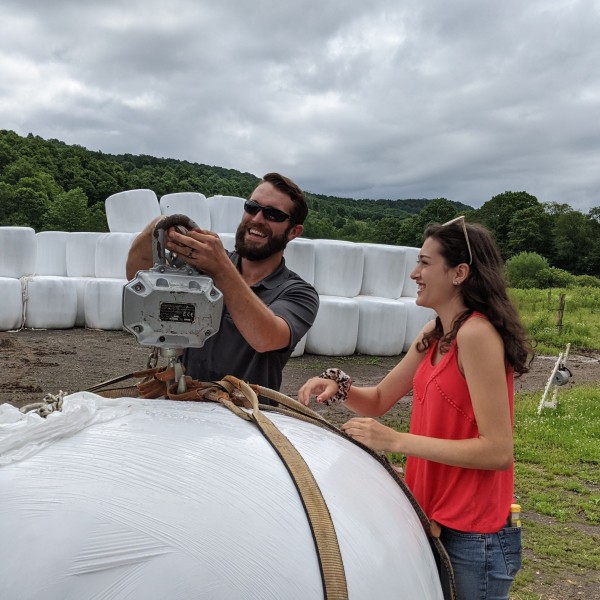 Mikala working with a bail