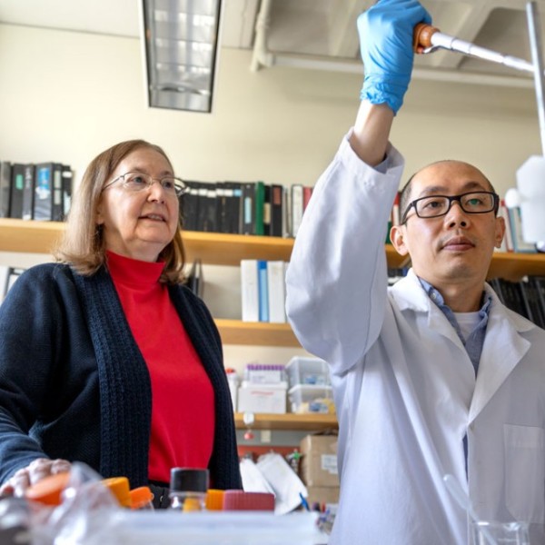 Two people in the lab.