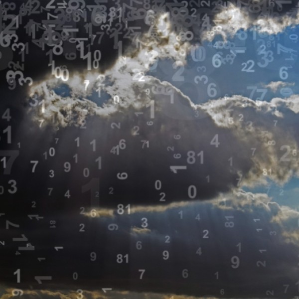 Clouds with numbers.