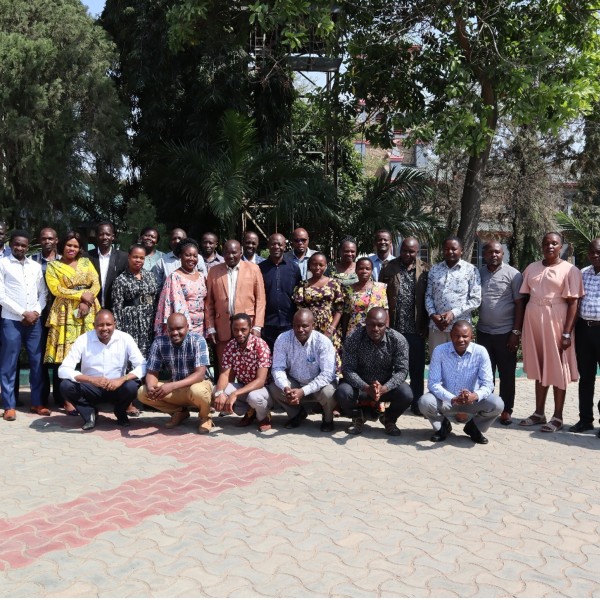 Group poses at workshop