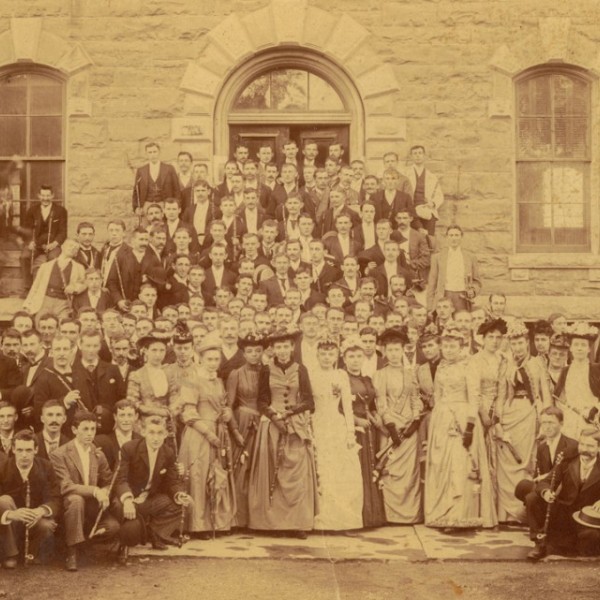 Jane Eleanor Datcher, Cornell's first Black woman graduate, stands front and center in the class photo of 1890.