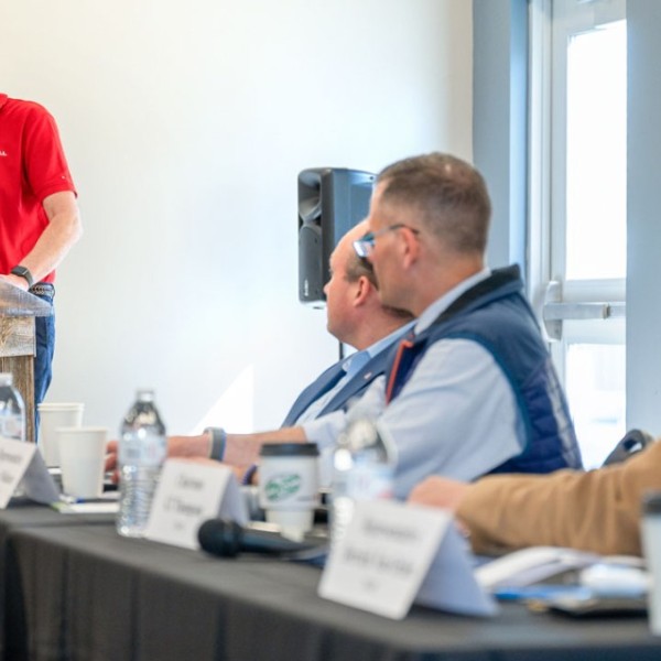 Jan Nyrop, former director of Cornell AgriTech and a recently retired professor of entomology, testifies at the Farm Bill listening session.