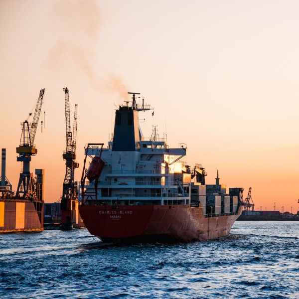 Marine ships sailing