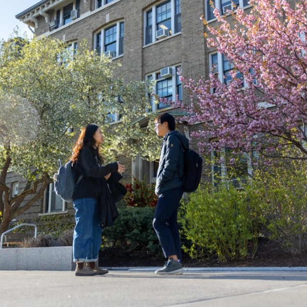 Students on the Ag Quad in spring