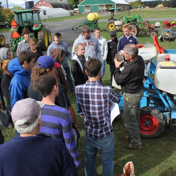 Cornell AES farm managers speaking with students