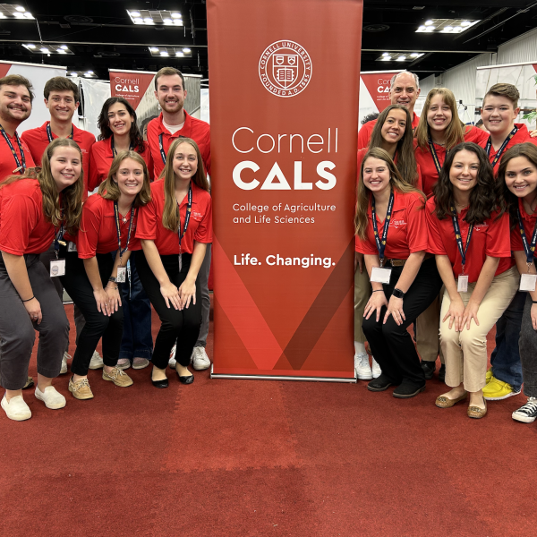 A group of students gather for a photo at FFA