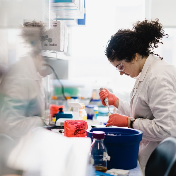  A young researcher working in a research lab