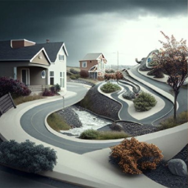 AI designs of neighborhoods and roads 