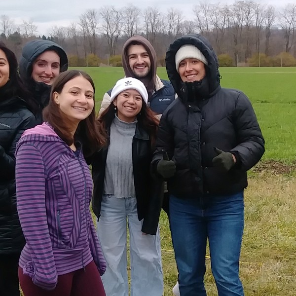 A group of students at a farm