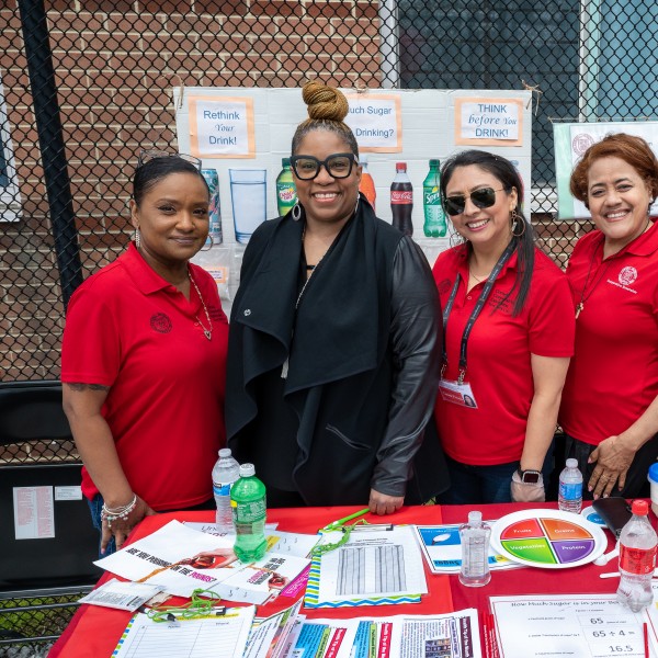Angela Odoms-Young (second from left) at a community gardening event in Queens, N.Y.