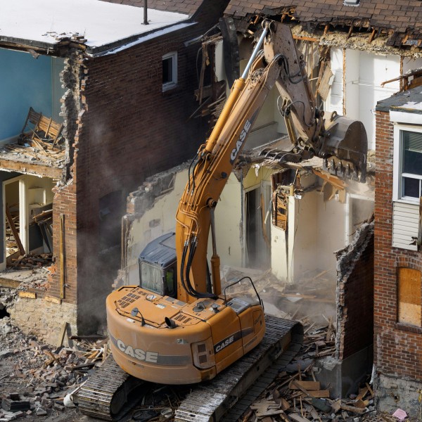 a house being demolished