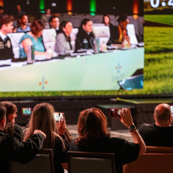 Grow NY audience watches a panel of youth on stage