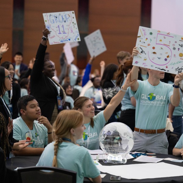 Students participate in activity at conference