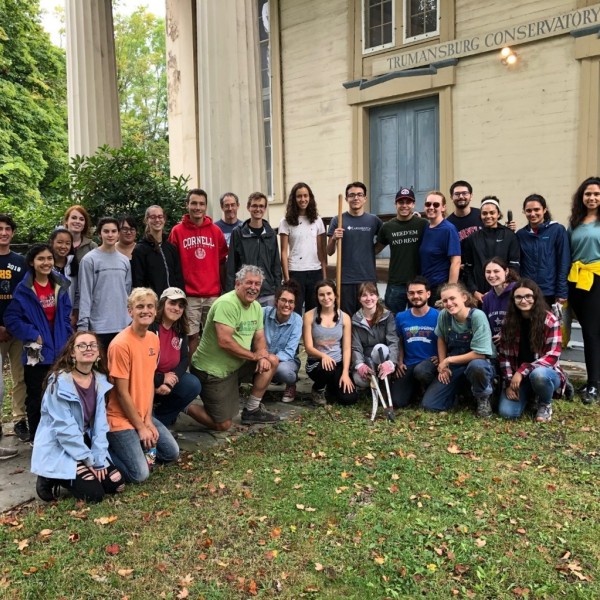 Group photo during class outside